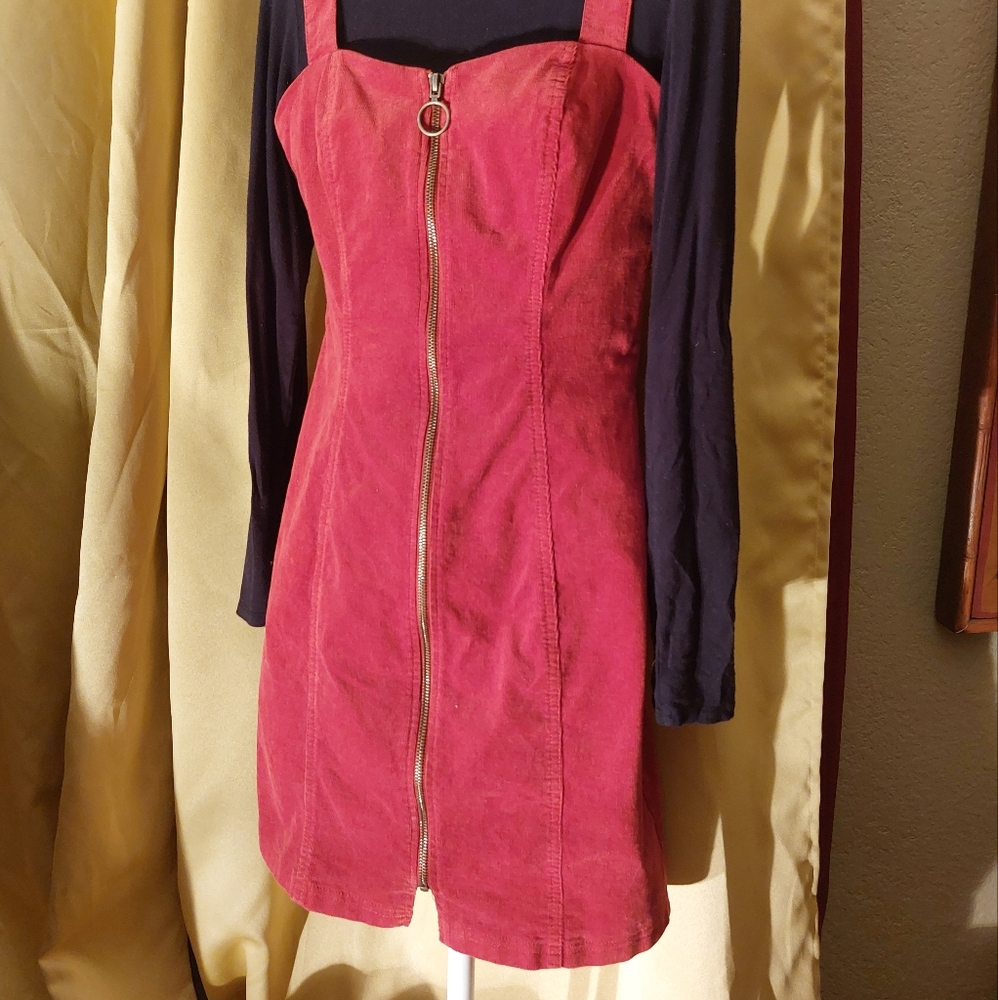 Forever 21 corduroy zip up dress